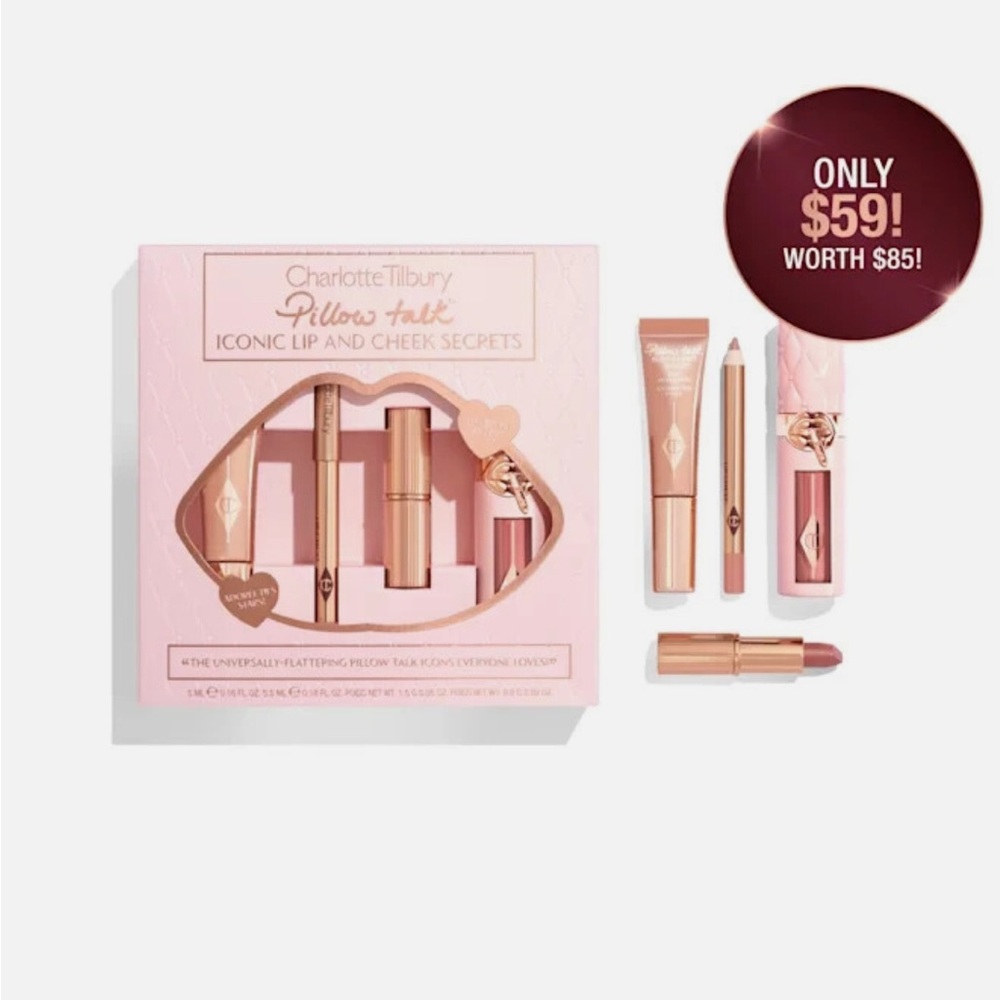 Charlotte Tilbury Pillow Talk Iconic Lip and Cheek Secrets Set - Picture 3 of 6